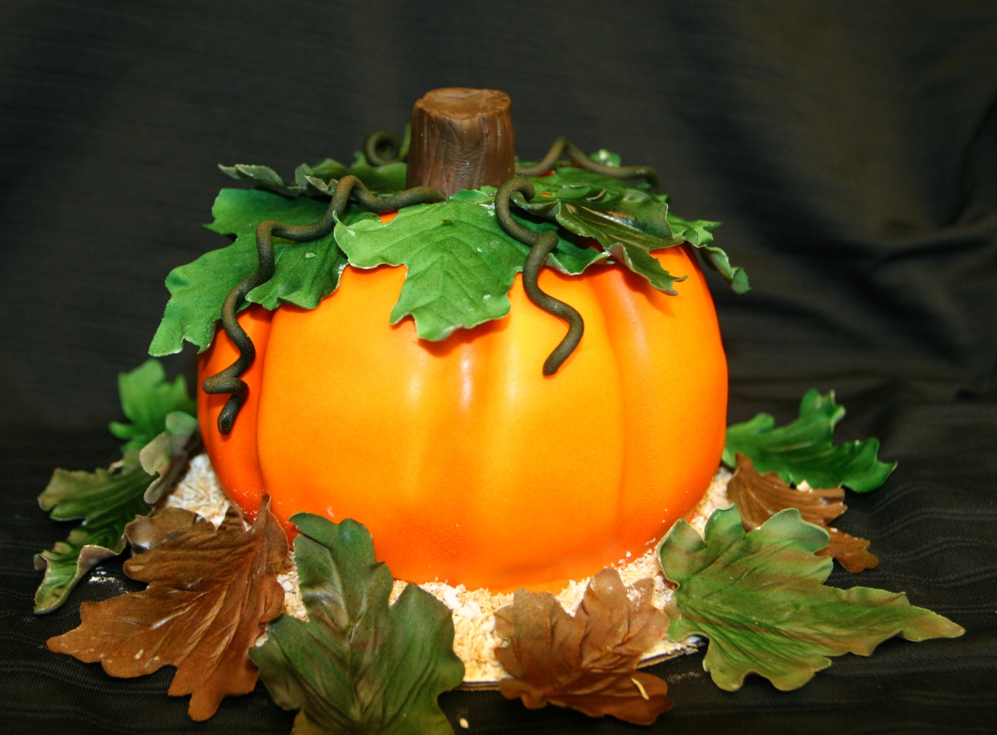 Pumpkin Shaped Cake with Decorations