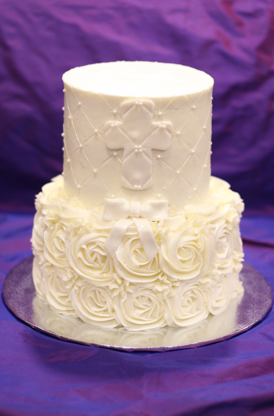 Quilted Buttercream Cake Baptism