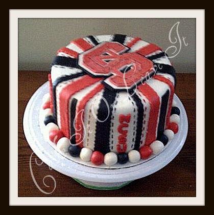 Red and Black Graduation Cake