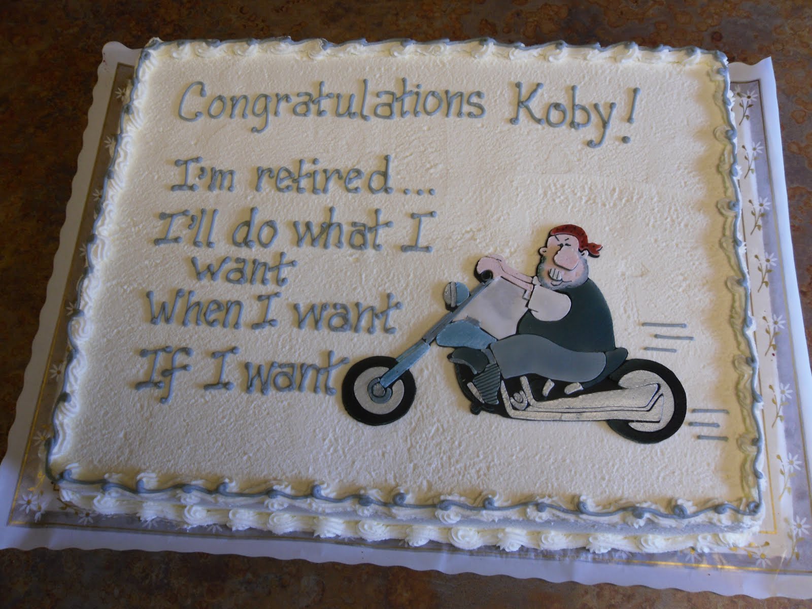 Retirement Cakes with Motorcycle