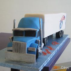 Semi Tractor-Trailer Cake