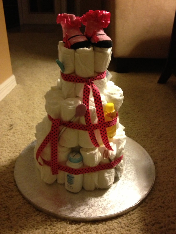 Simple Baby Girl Diaper Cake