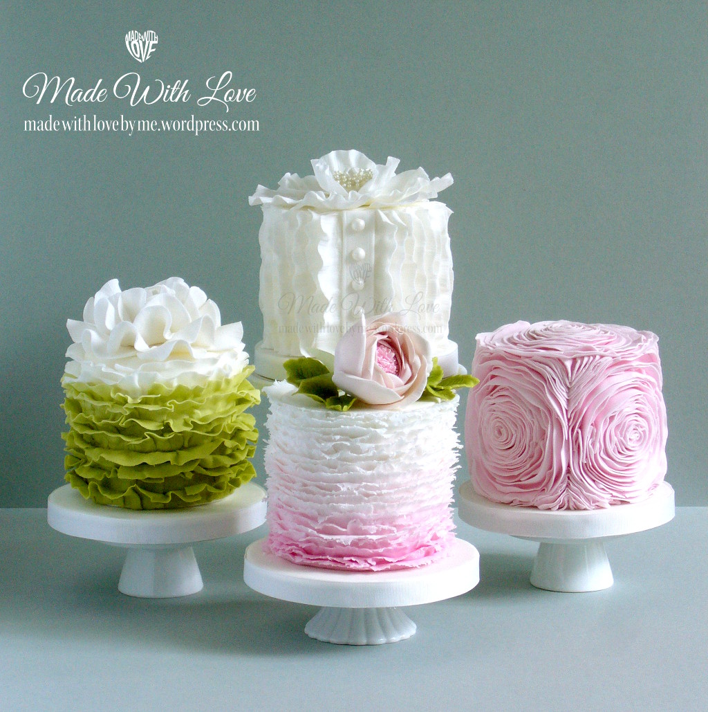 Small Wedding Cake with Ruffles