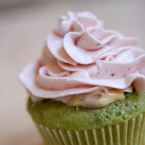 Strawberry Green Tea Cupcakes