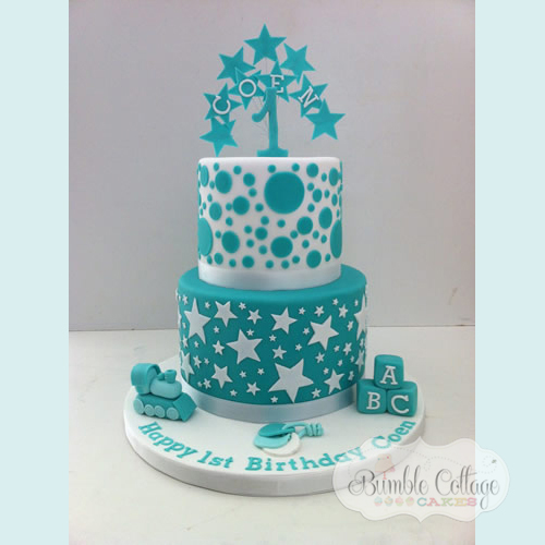 Teal Birthday Cake