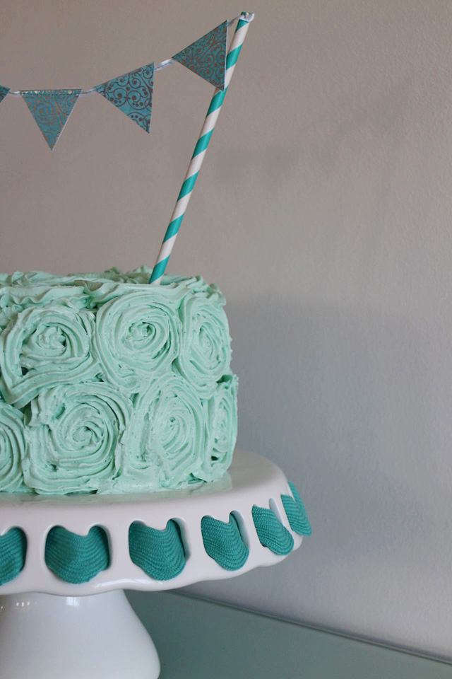 Teal Birthday Cakes with Roses