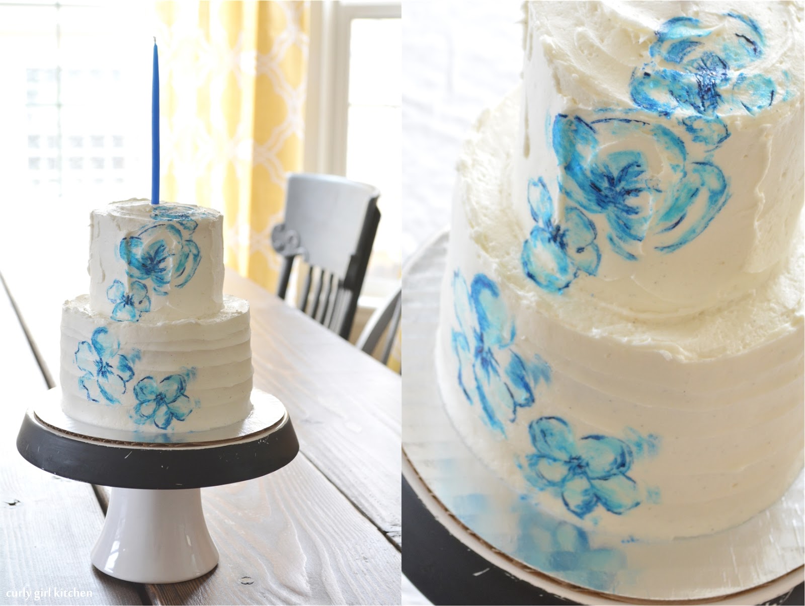 Watercolor Cake with Buttercream