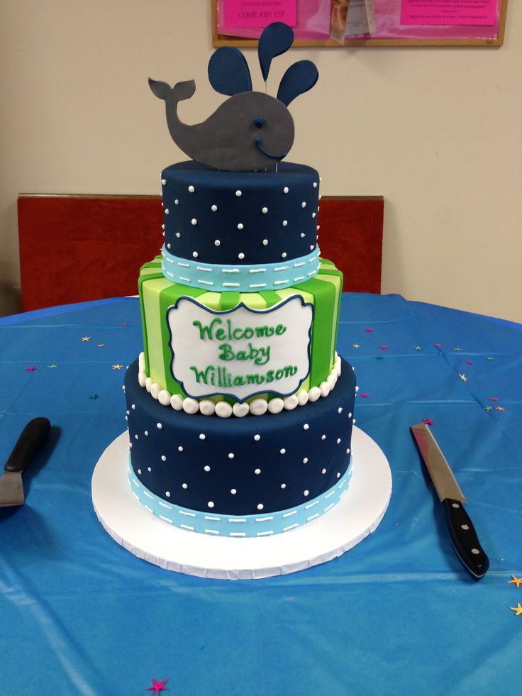 Whale Baby Shower Cake