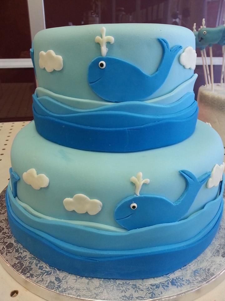 Whale Baby Shower Cake