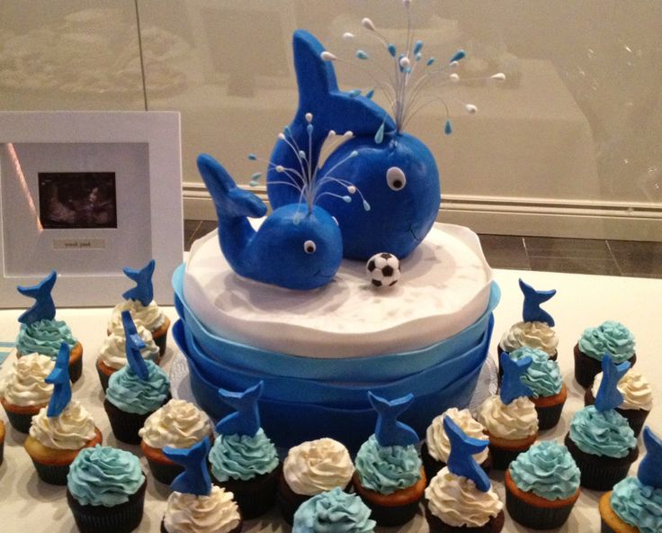 Whale Baby Shower Cake