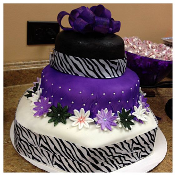 Zebra Graduation Cake