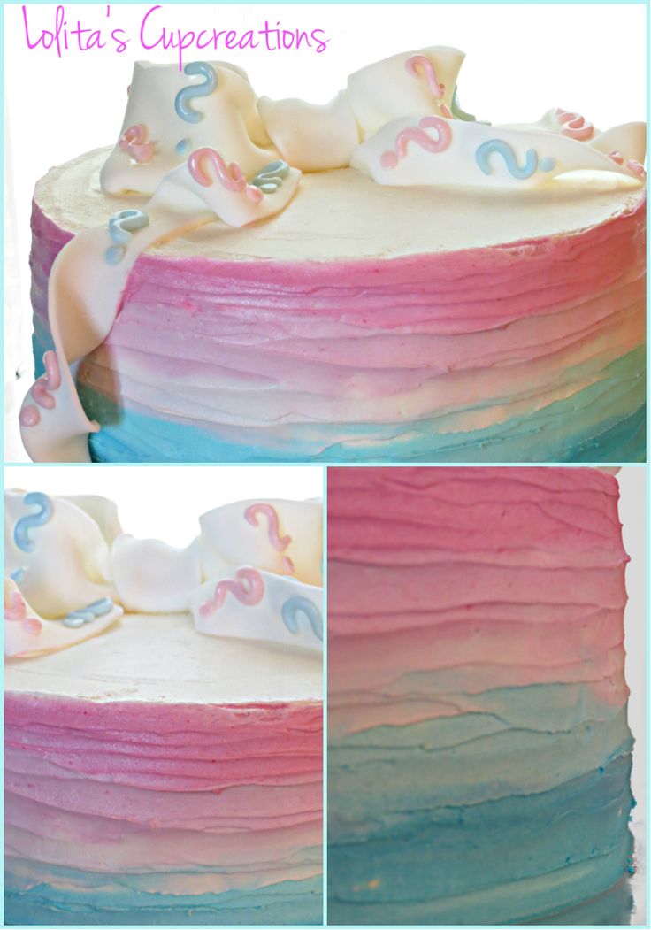 Baby Blue and Pink Gender Reveal Cake