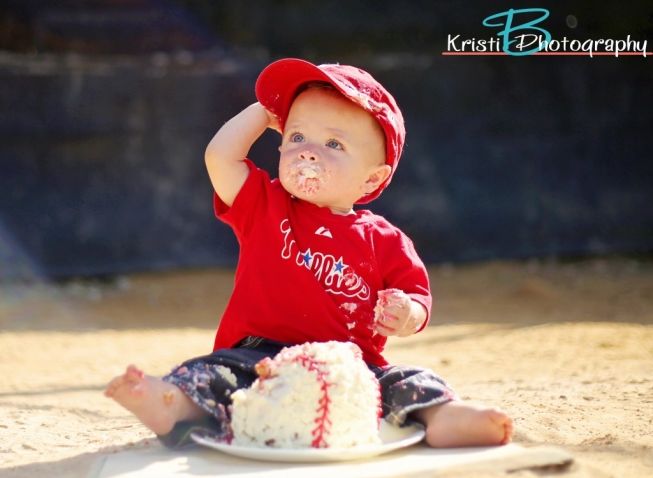 11 Photos of One Year Old Baseball Cakes