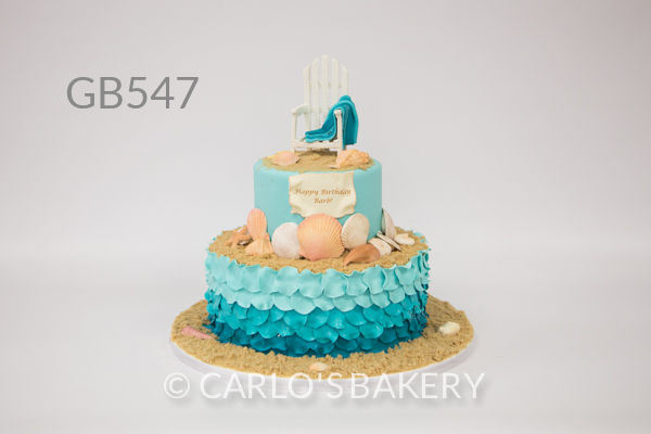 Beach Themed Girls Birthday Cake