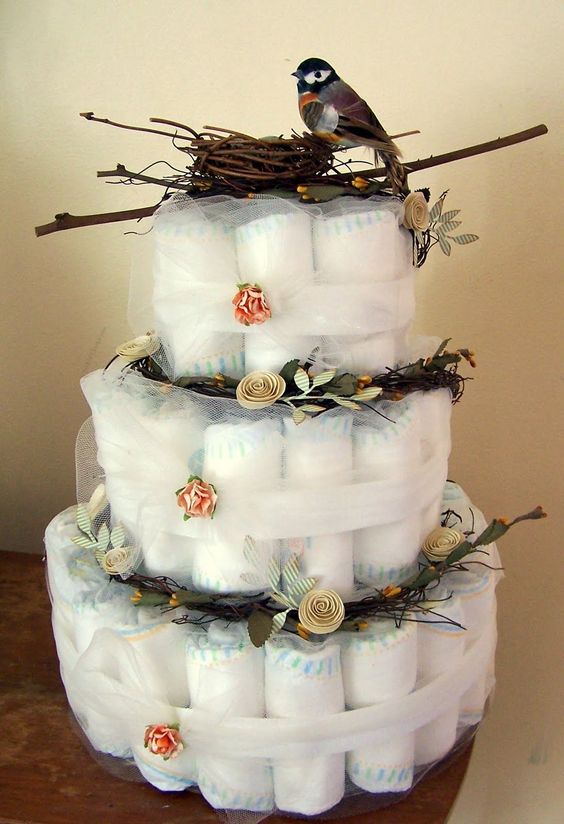 Bird Baby Shower Cake