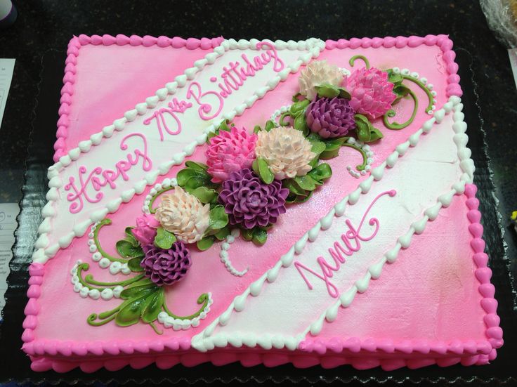 Birthday Sheet Cake with Flowers