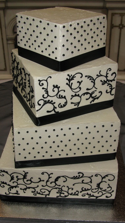 12 Photos of Square Cakes With Scroll