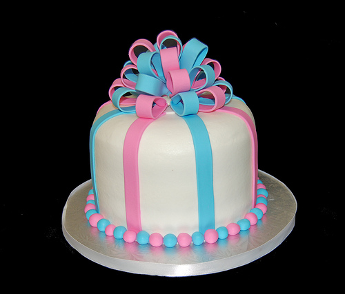 Blue and Pink Gender Reveal Cake