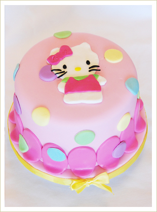 Blue and Pink Hello Kitty Birthday Cakes