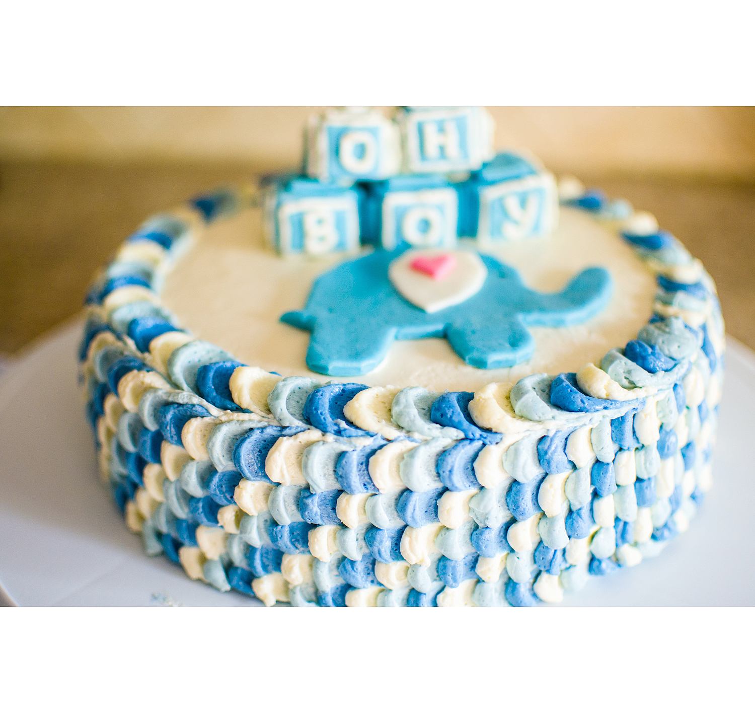 Blue Baby Shower Cake