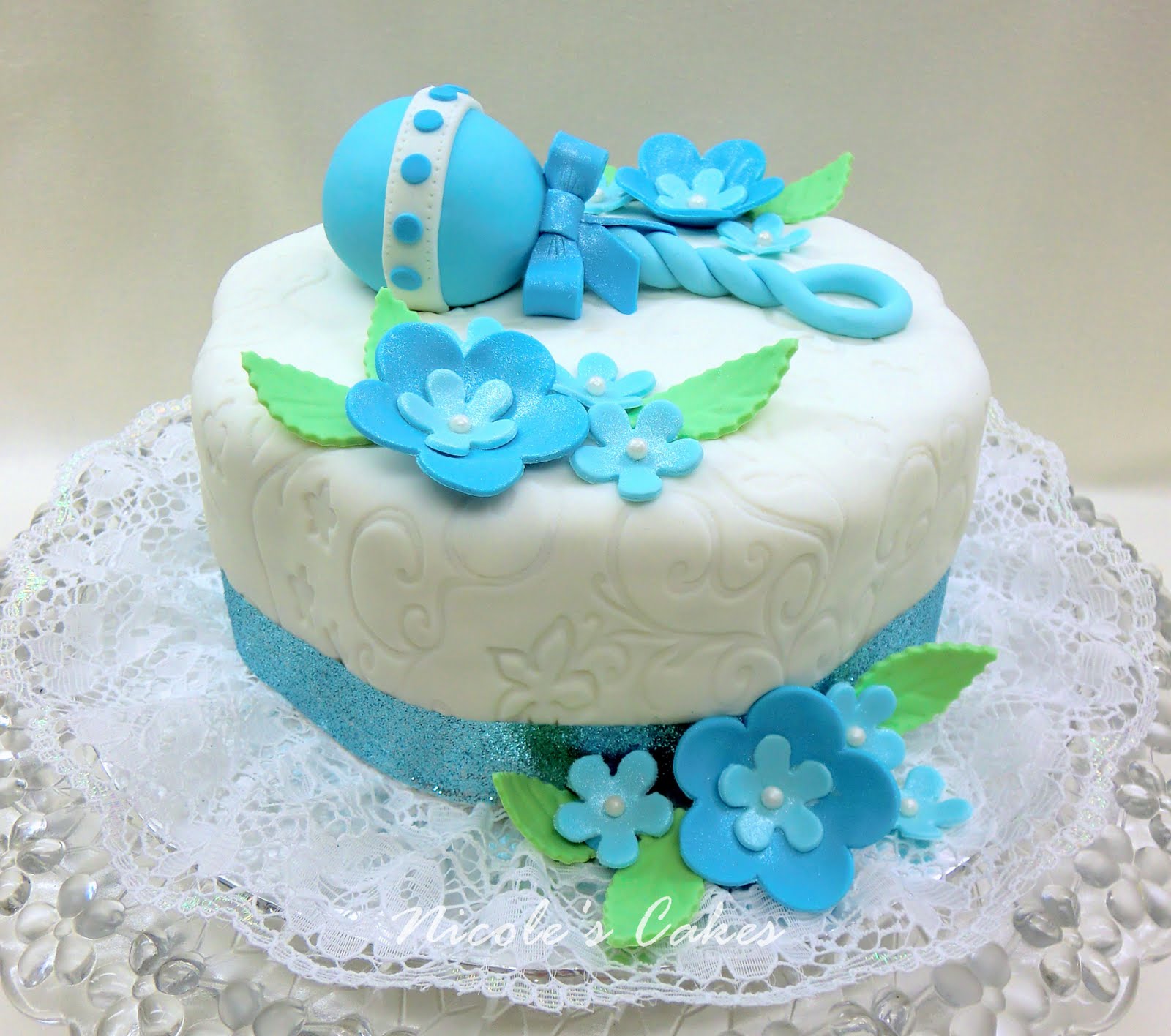 Blue Baby Shower Cake