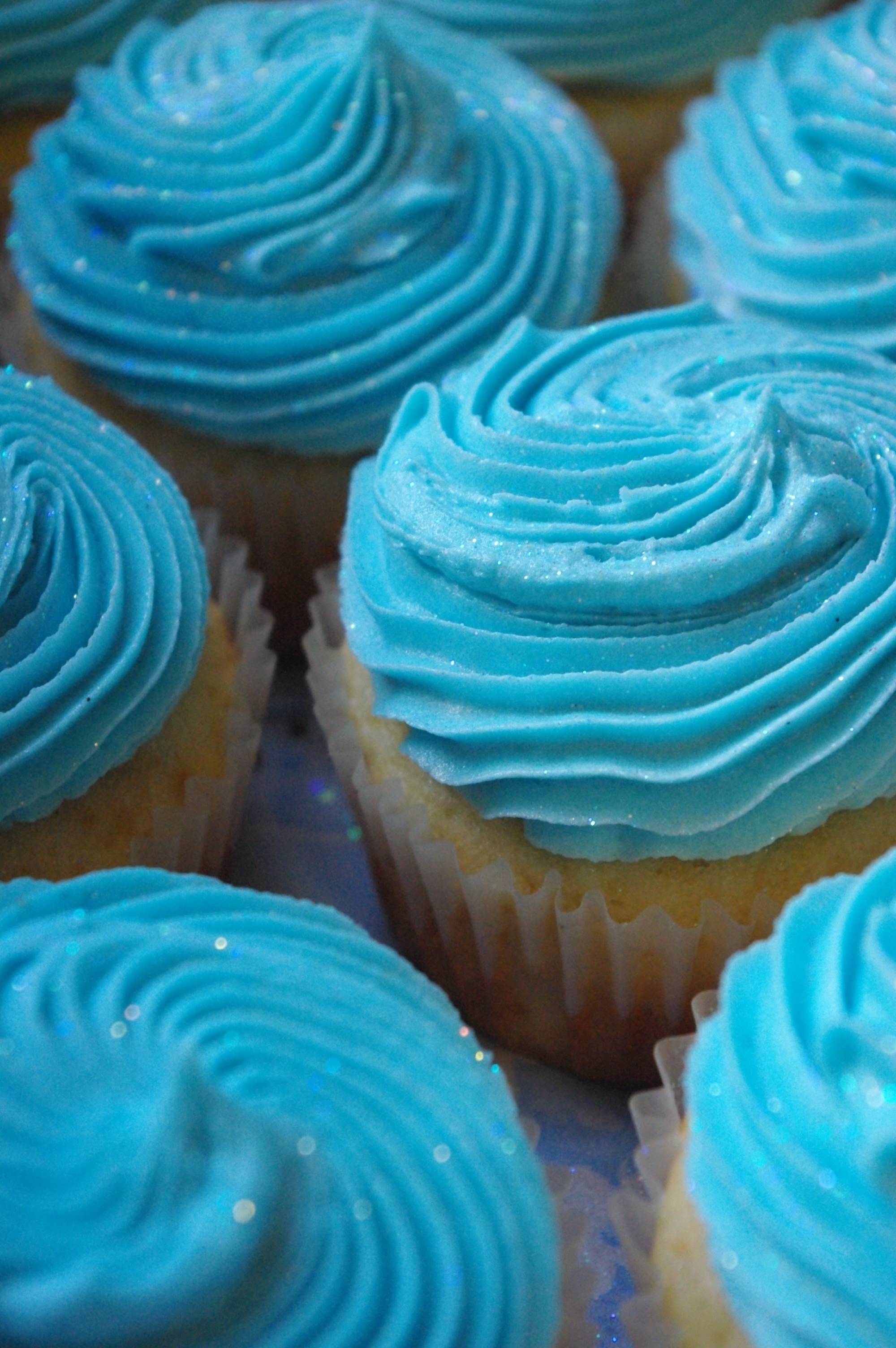 Blue Cake with Chocolate Icing