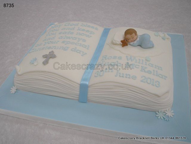 Book Open Christening Cake