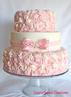 Bridal Shower Rosette Cake