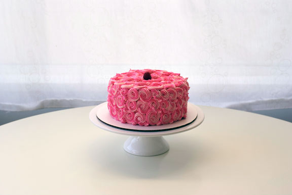 7 Photos of Pink Wedding Cakes With Buttercream Rosettes