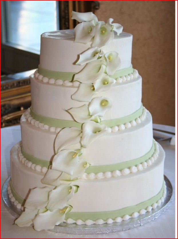 Buttercream Wedding Cake with Fondant Flowers