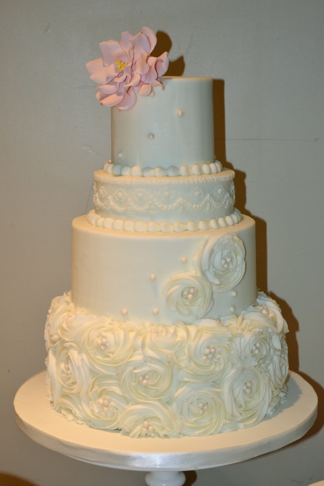 Buttercream Wedding Cake with Pearls