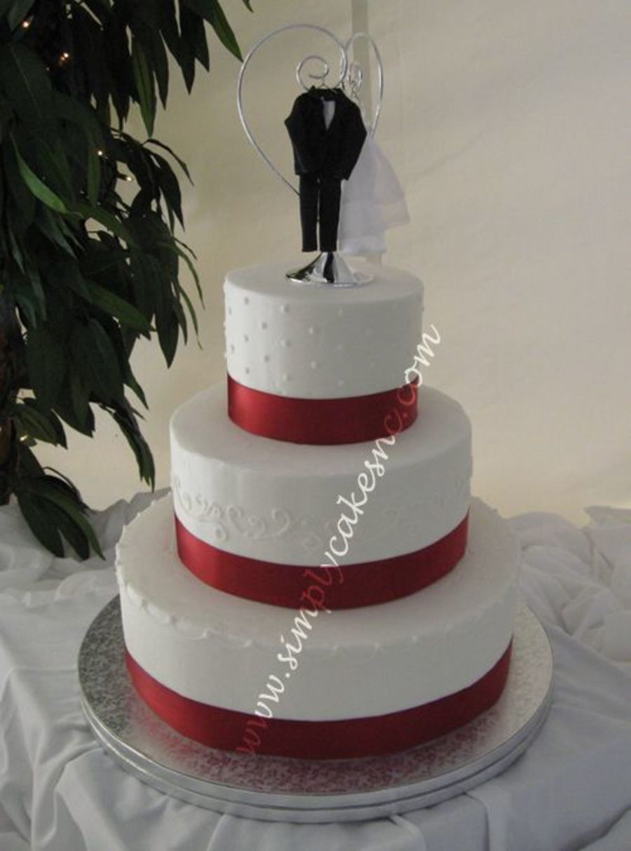 Buttercream Wedding Cake with Ribbon