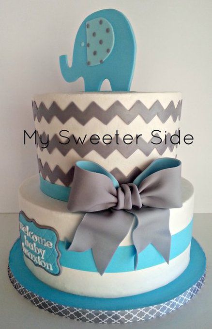 Chevron Baby Shower Cake