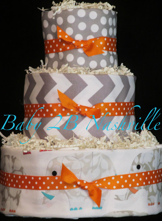 Chevron Diaper Cake Boy