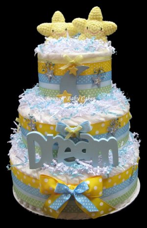 Diapers Baby Shower Cakes with Stars