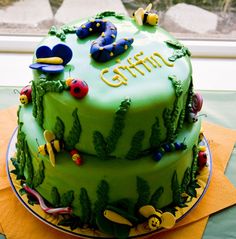 Garden Bug Birthday Cake