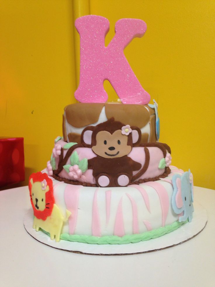 Girls Zoo Birthday Cake