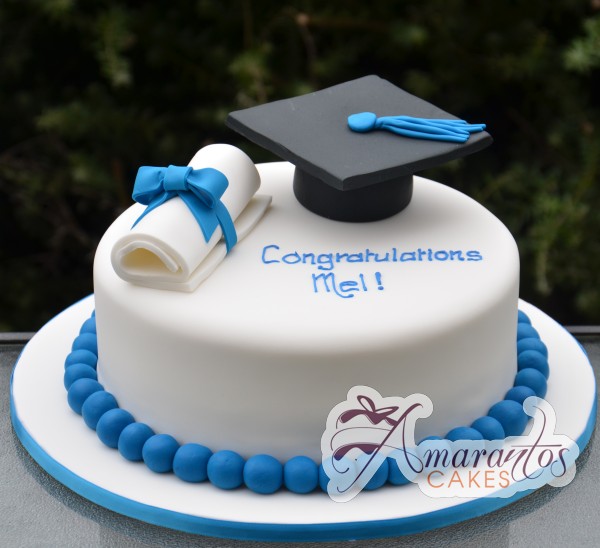 Graduation Cake with Scrolls