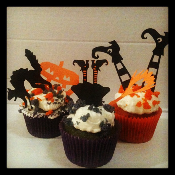 Halloween Witch Legs Cupcake