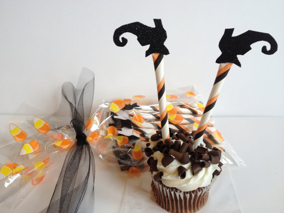 Halloween Witch Legs Cupcake