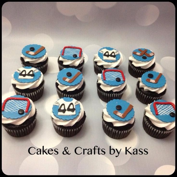 10 Hockey Cake And Cupcakes Photo Hockey Cupcake Cake Hockey