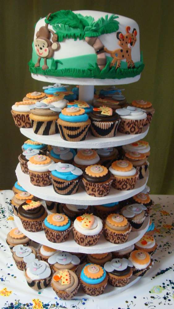 Jungle Safari Theme Baby Shower Cake