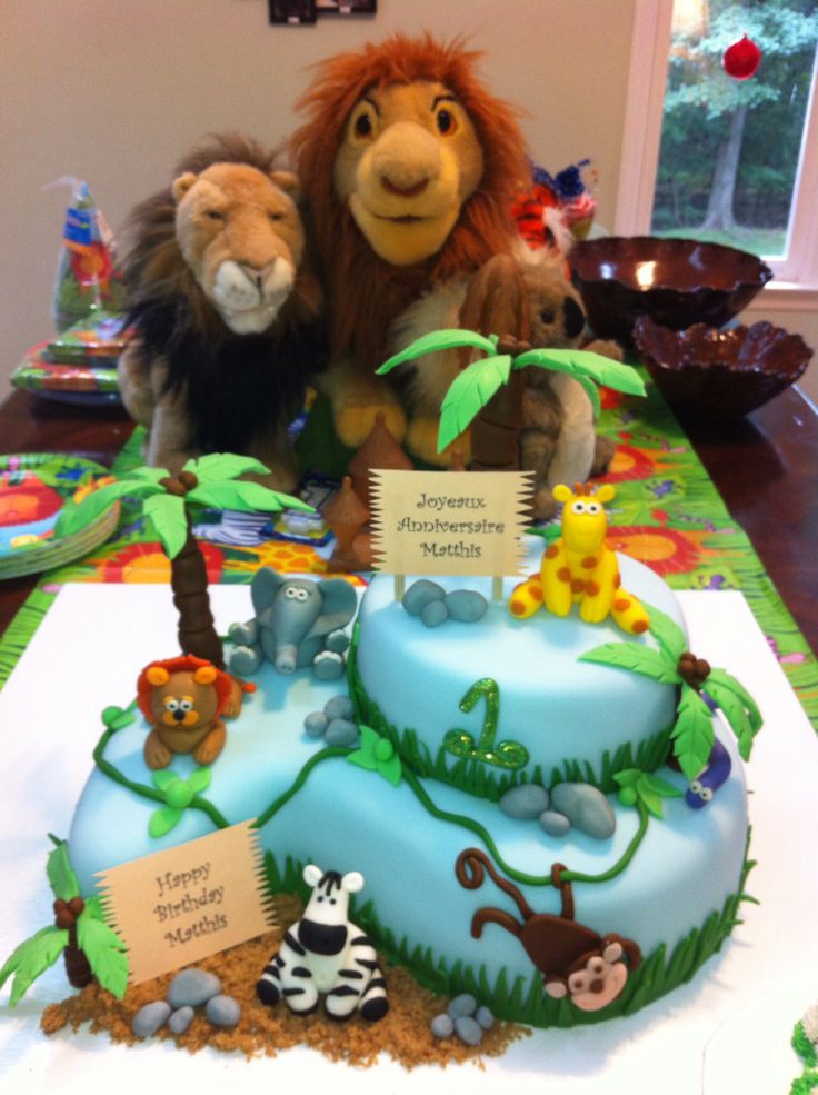 13 Awesome Jungle Birthday Cakes Photo Baby Birthday Jungle Cake