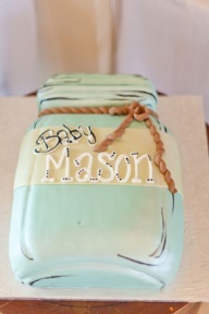 Mason Jar Baby Shower Cake