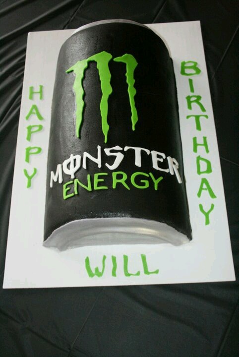 Monster Energy Drink Birthday Cake