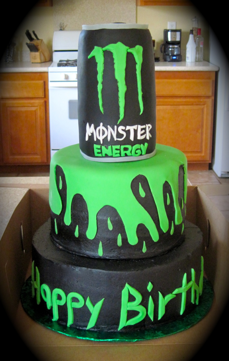 Monster Energy Drink Birthday Cake