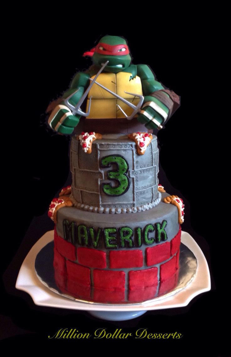 Ninja Turtle Buttercream Birthday Cake