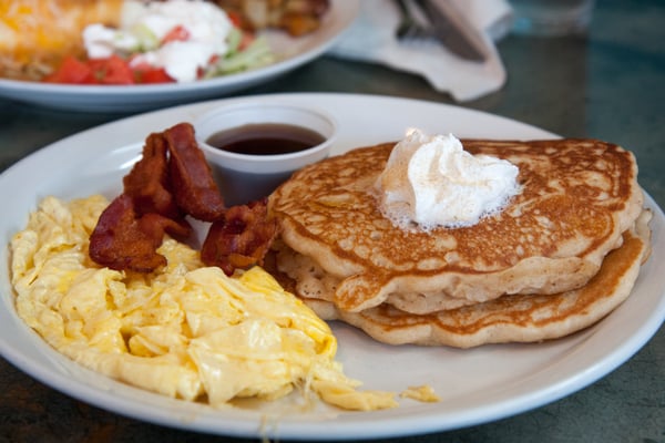 Pancakes with Bacon and Egg