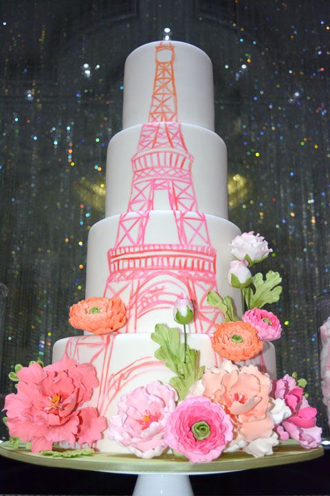 Paris Sweet 16 Cake