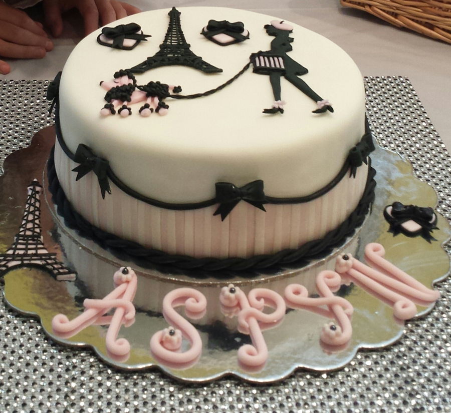 Paris Themed Birthday Cake